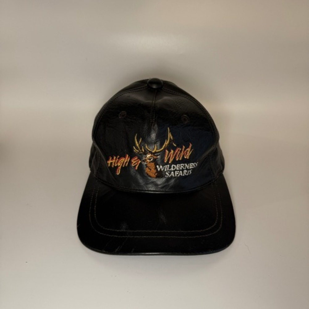 High &‎ Wild Wilderness Safaris Black Leather Hat Adjustable OSFM